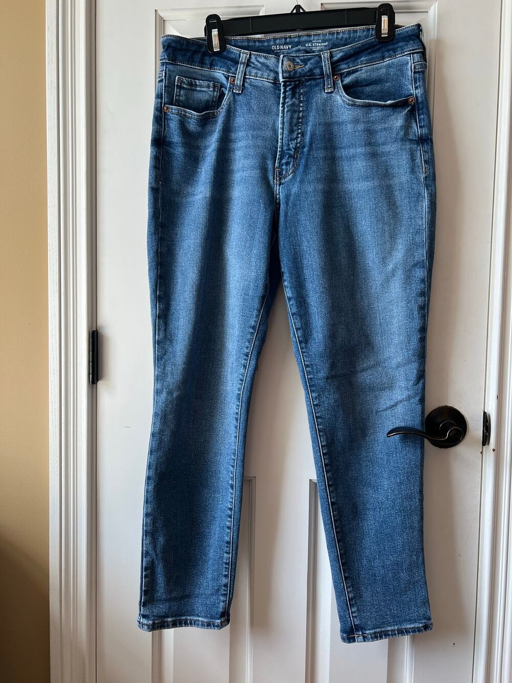 Old Navy Extra Stretch Jeans Hi Rise O.G Straight Leg Medium Wash Women's 12